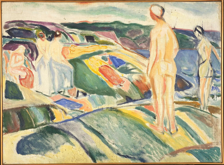 Naiset kylpemässä kivillä - Edvard Munch