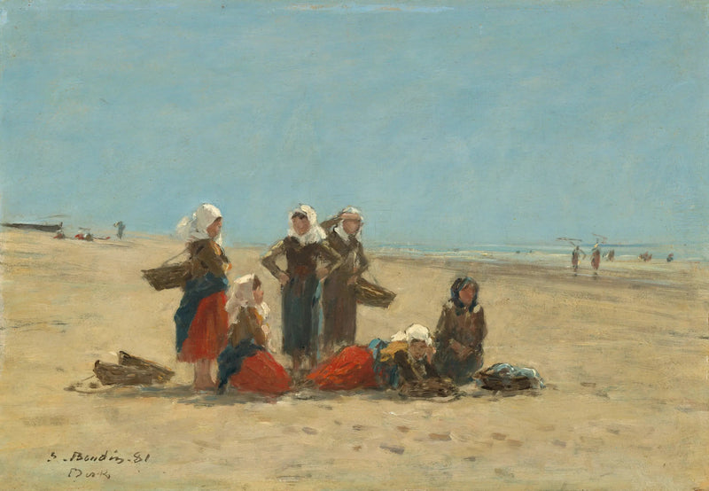 Naiset Berckin rannalla - Eugène Boudin