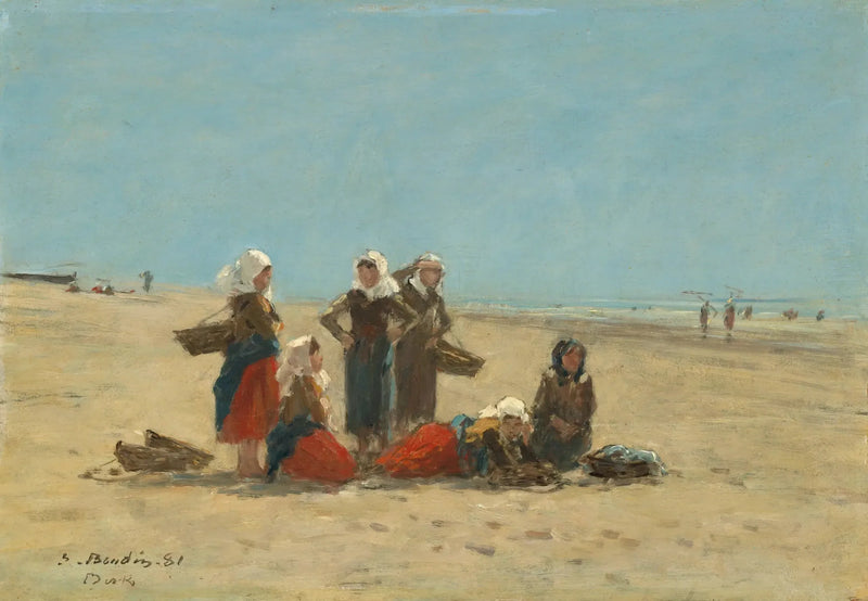 Naiset Berckin rannalla - Eugène Boudin