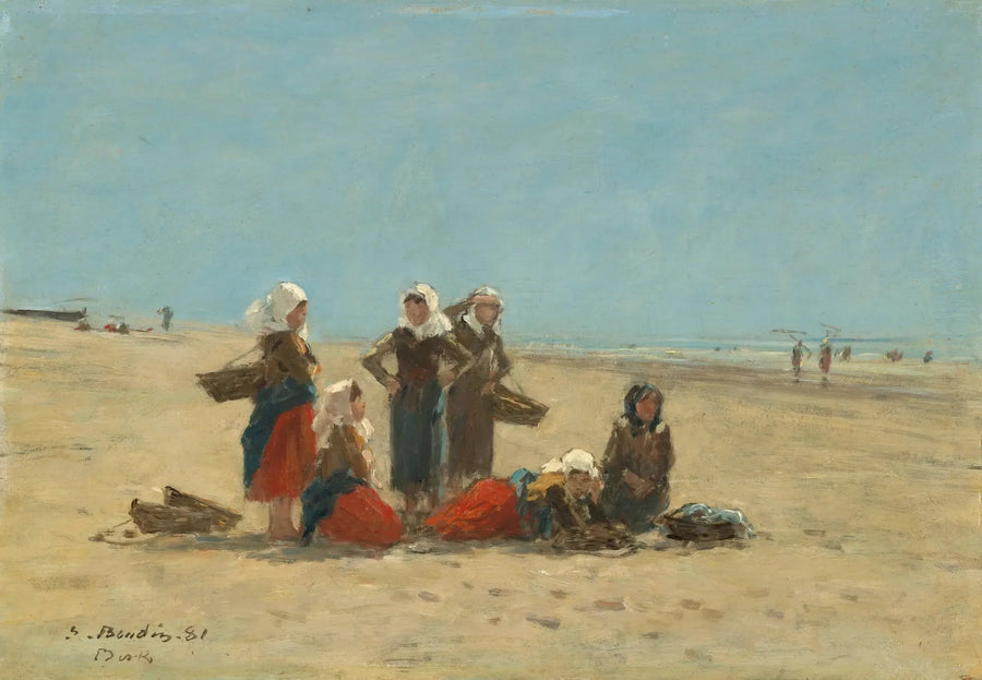 Naiset Berckin rannalla - Eugène Boudin