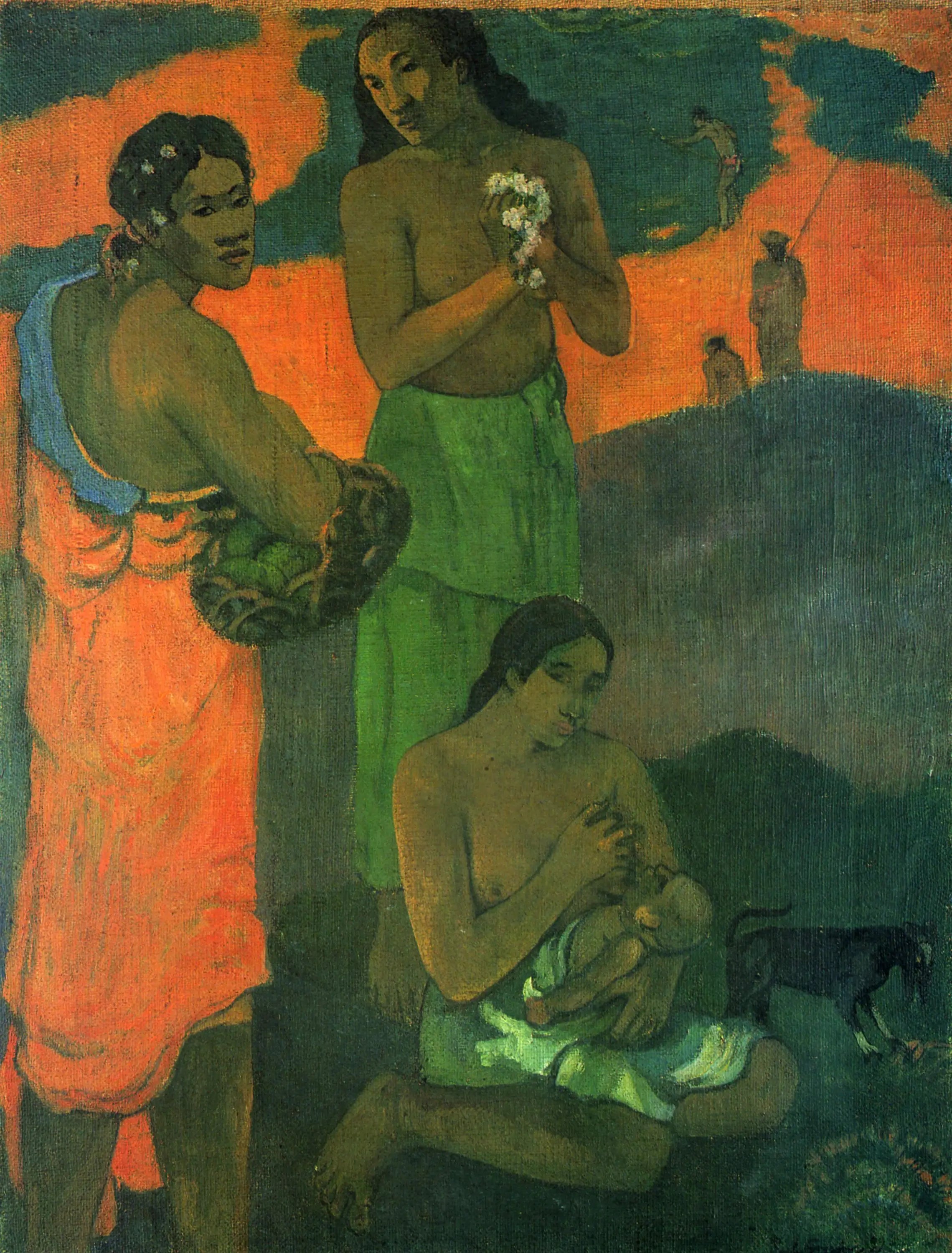 Reproduction du tableau « Femmes sur le bord de la mer - Paul Gauguin » par Alpha Reproduction en peinture à l’huile