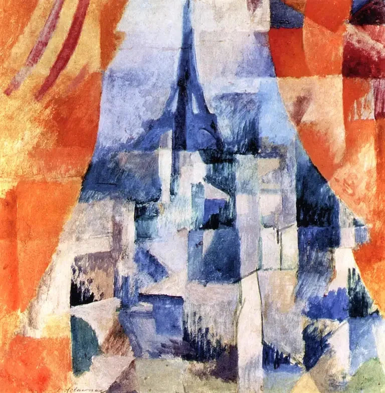 Oranssiverhoilla varustettu ikkuna - Robert Delaunay