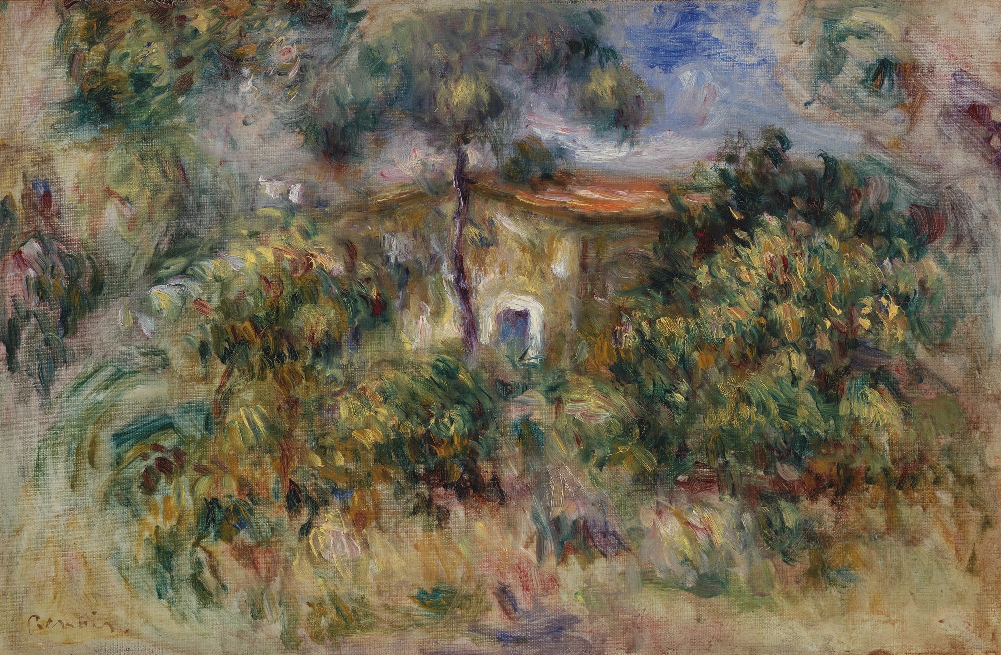 La Ferme aux Collettes de Renoir, 1917, Barnes Foundation BF47 – reproduction peinture à l’huile sur toile