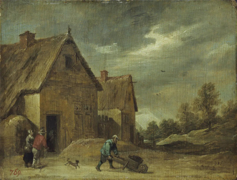 Maanviljelijä kottikärryn kanssa - David Teniers nuorempi
