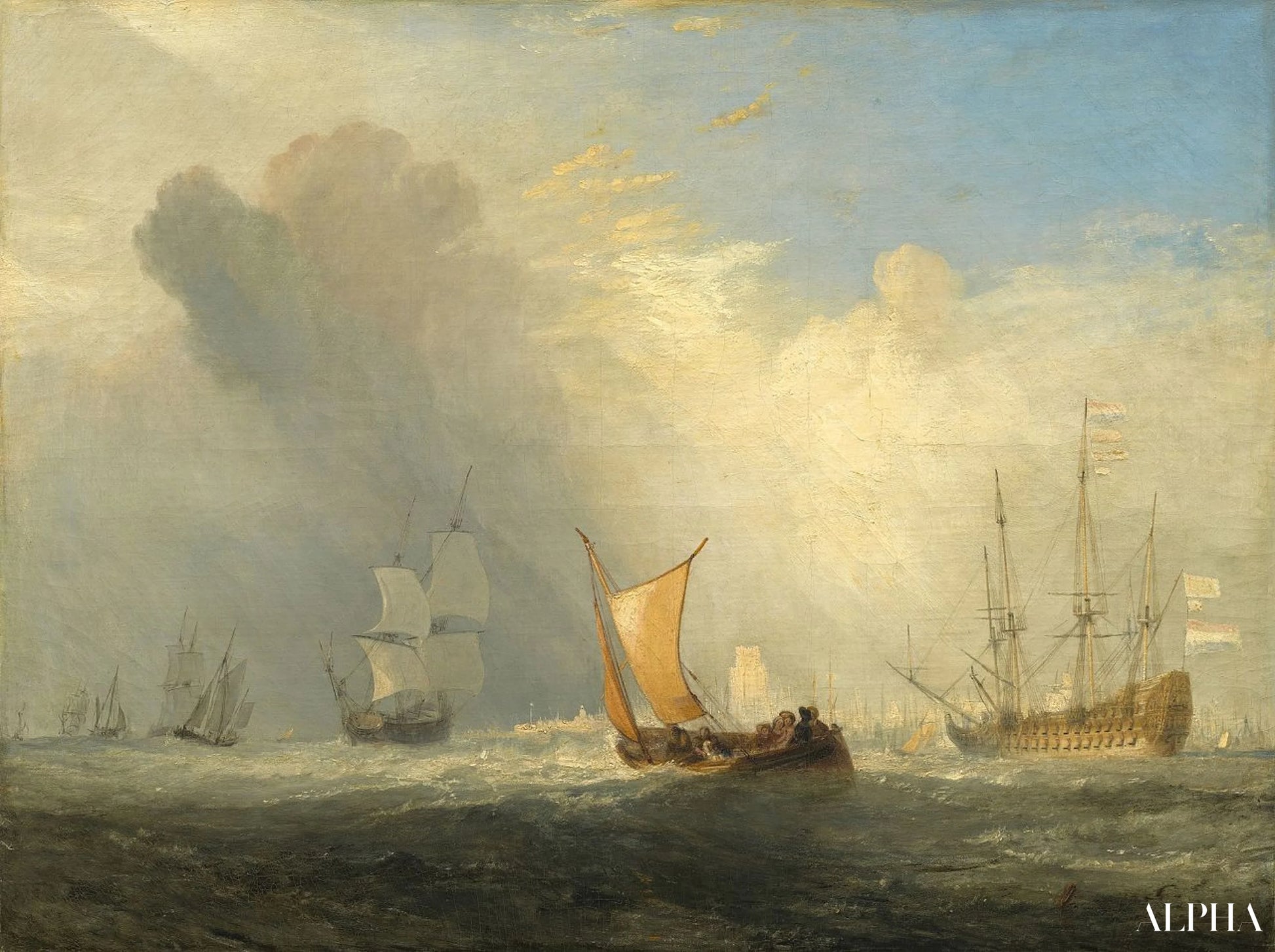 Ferry bateau de Rotterdam - William Turner - Reproductions de tableaux et peintures haut de gamme