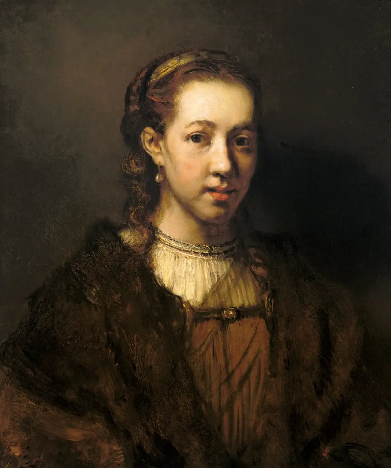Puolivartalokuva naisesta fantasiasuvussa - Rembrandt