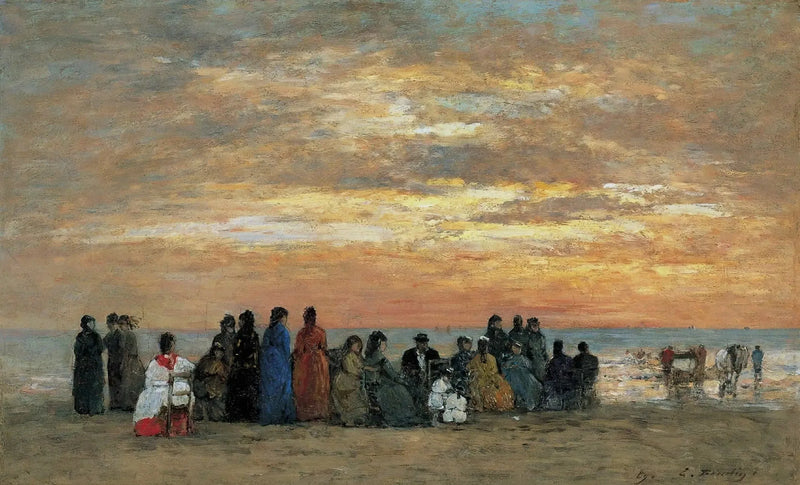 Hahmot Trouvillen rannalla - Eugène Boudin