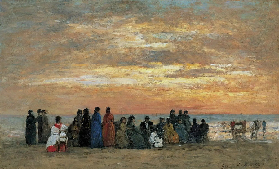 Hahmot Trouvillen rannalla - Eugène Boudin