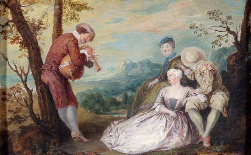 Figuurit arkadian maisemassa - Antoine Watteau