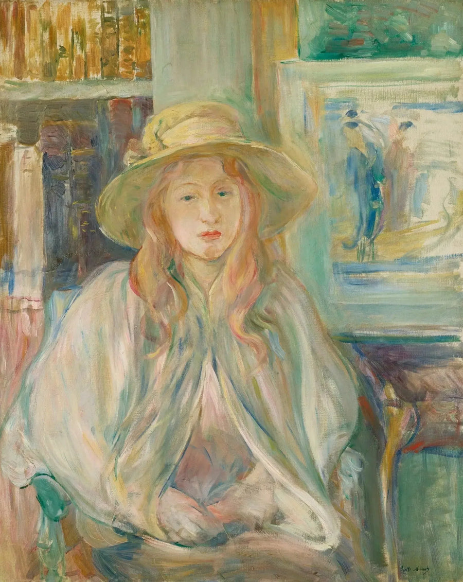 Olkalaukku olkihatulla - Berthe Morisot