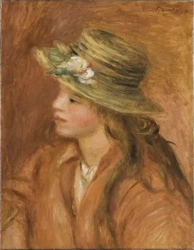 Olkalaukku olkihatulla - Pierre-Auguste Renoir