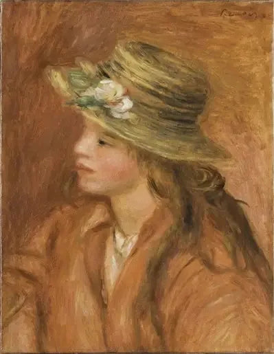 Olkalaukku olkihatulla - Pierre-Auguste Renoir