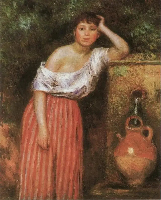 Tyttö suihkulähteen vieressä - Pierre-Auguste Renoir