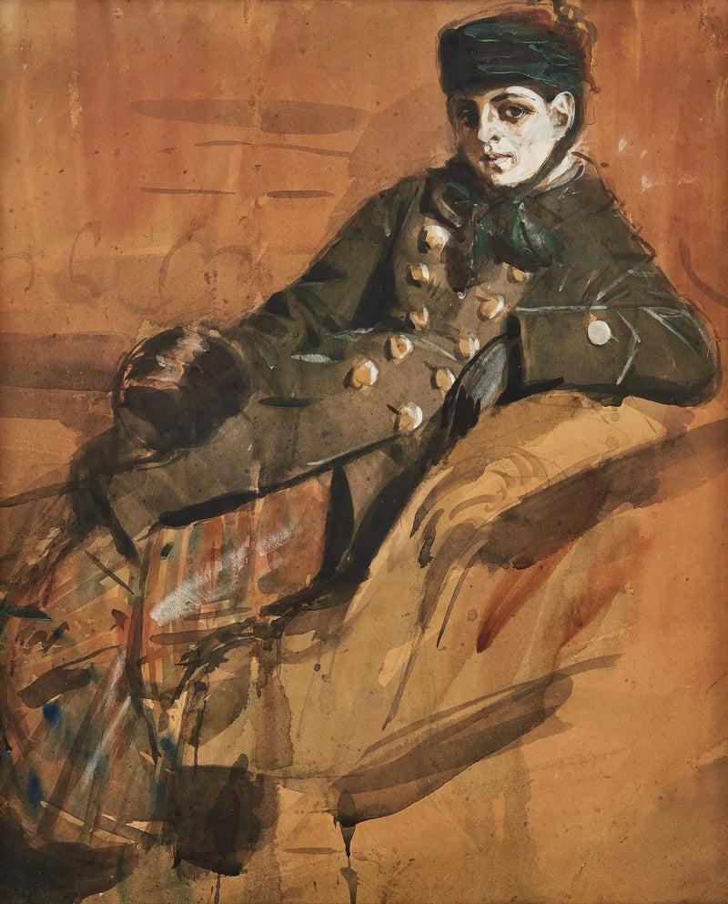 Matkavaatteissa istuva tyttö - Anders Zorn