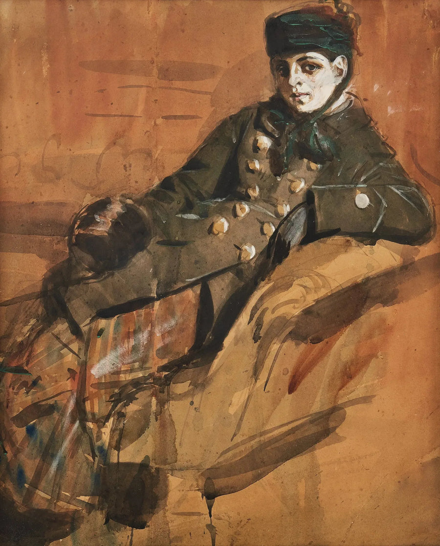 Matkavaatteissa istuva tyttö - Anders Zorn