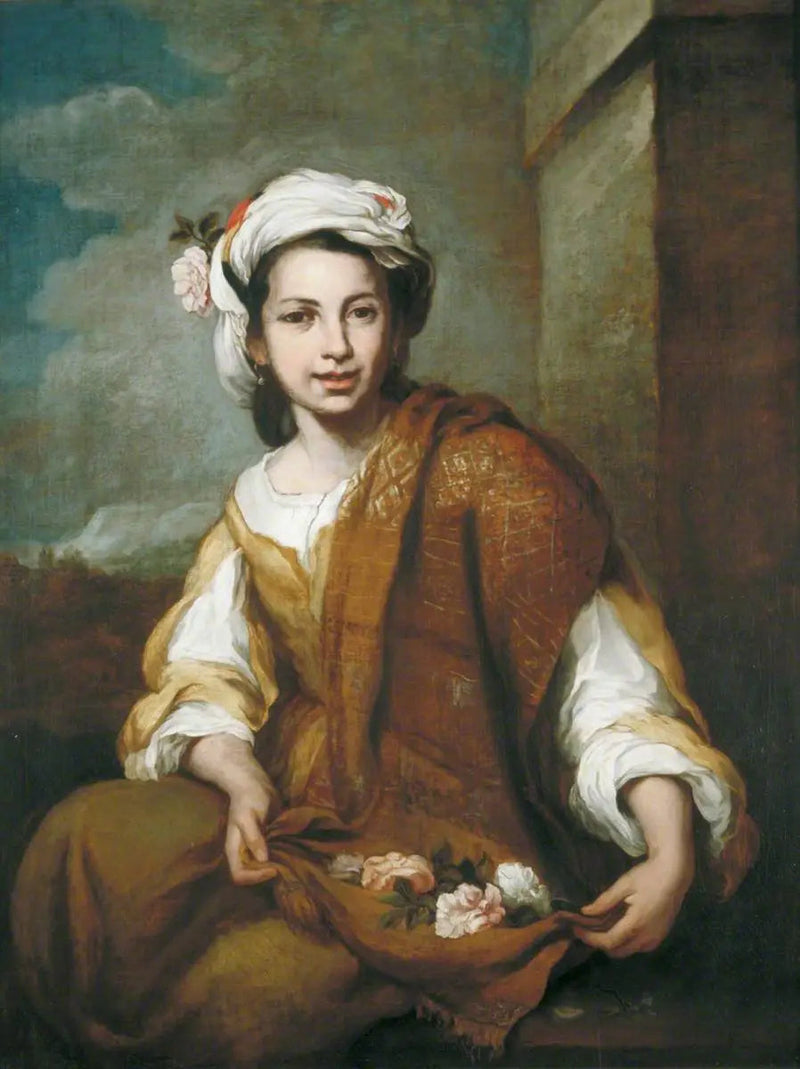 Tytär kukkien kanssa - Bartolomé Esteban Murillo