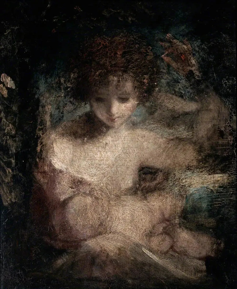Tyttö vauvan kanssa - Joshua Reynolds