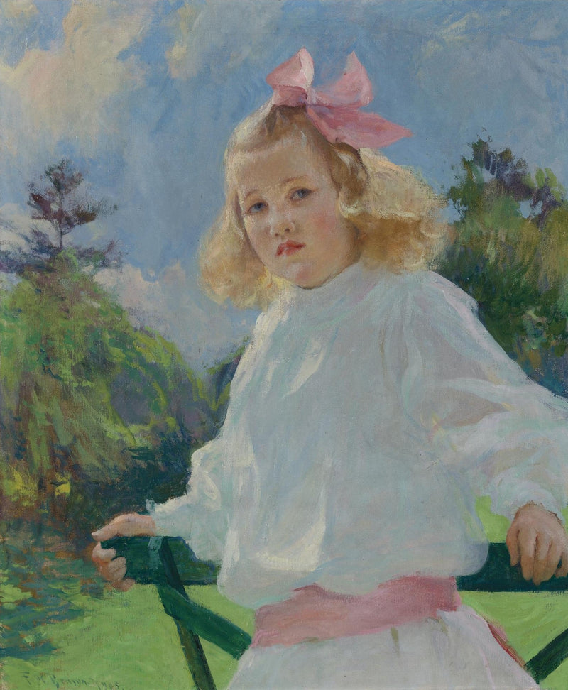 Tytär ruusupäähineellä - Frank Weston Benson