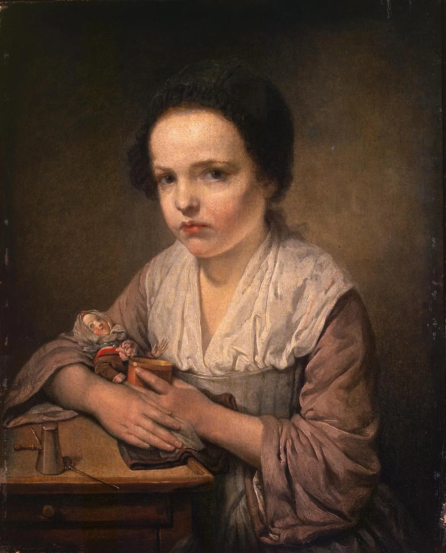 Tytär lelulla - Jean-Baptiste Greuze