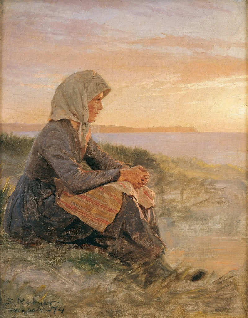 Kalastajan tytär istumassa, Hornbæk - Peder Severin Krøyer