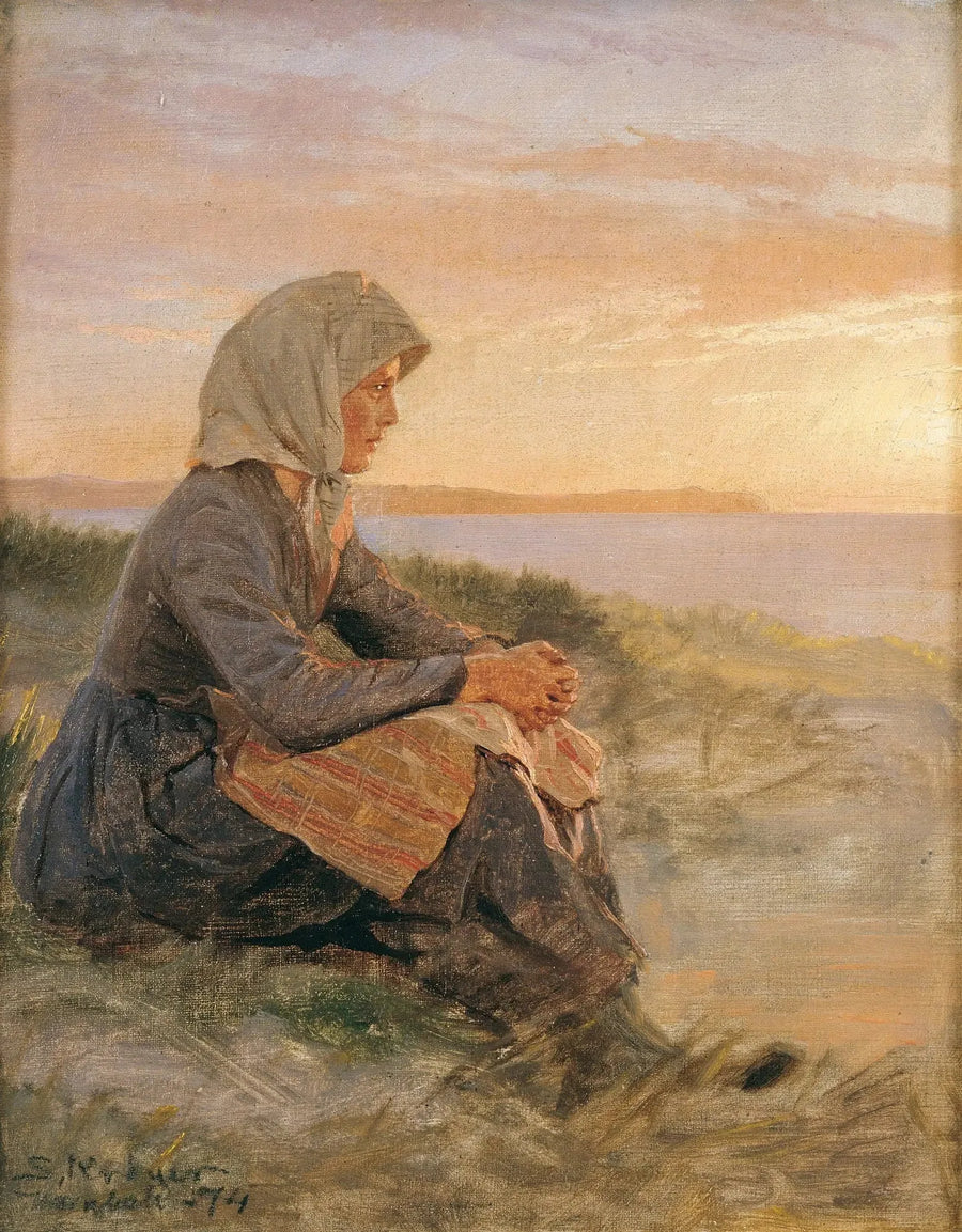 Kalastajan tytär istumassa, Hornbæk - Peder Severin Krøyer