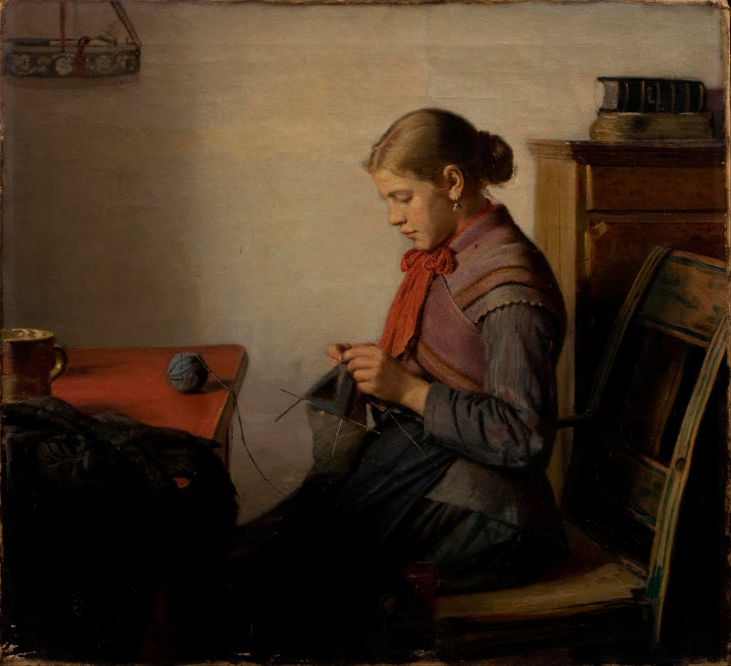 Skagenin tytär, Maren Sofie, neule - Michael Peter Ancher