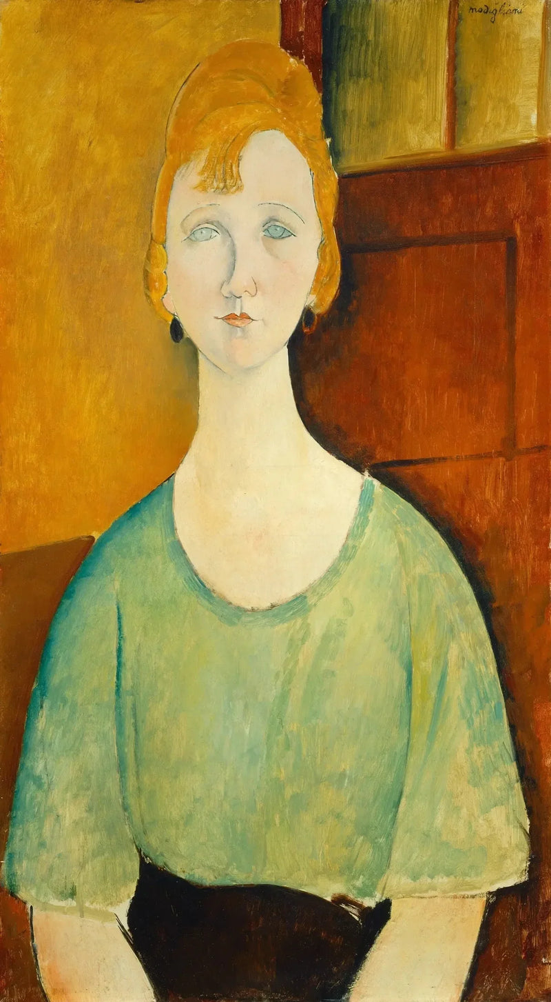 Tyttö vihreässä paitapuserossa - Amedeo Modigliani