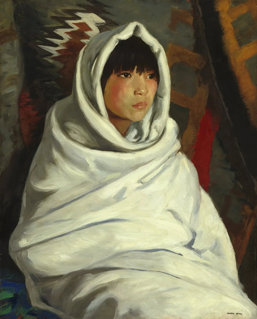 Intiaani tyttö valkoisessa peitossa - Robert Henri