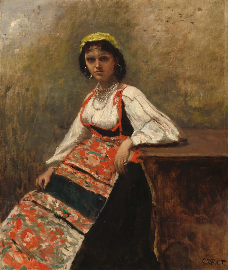 Italialainen tyttö - Jean-Baptiste Camille Corot