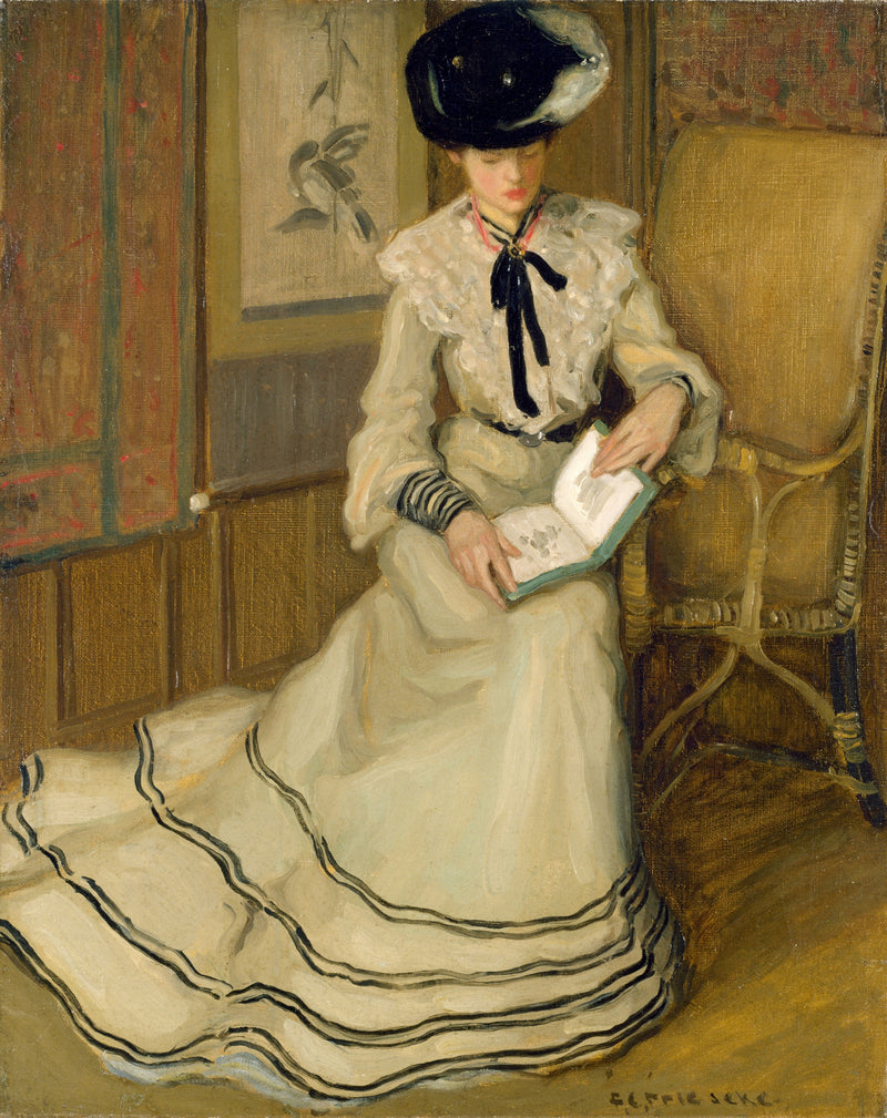 Tyttö lukemassa - Frederick Carl Frieseke