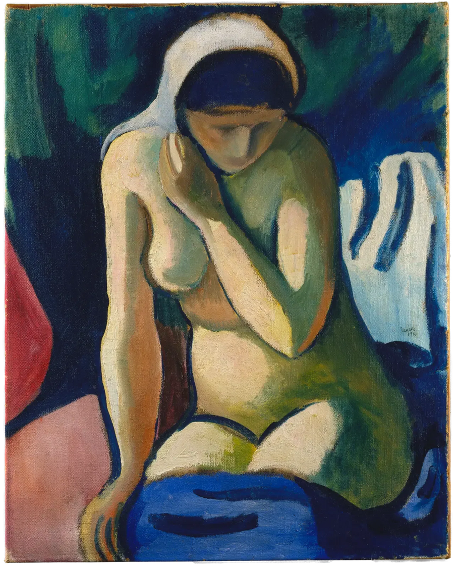 Alaston tyttö huivilla - August Macke