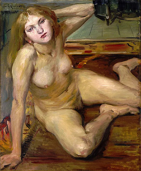 Alaston tyttö matolla - Lovis Corinth