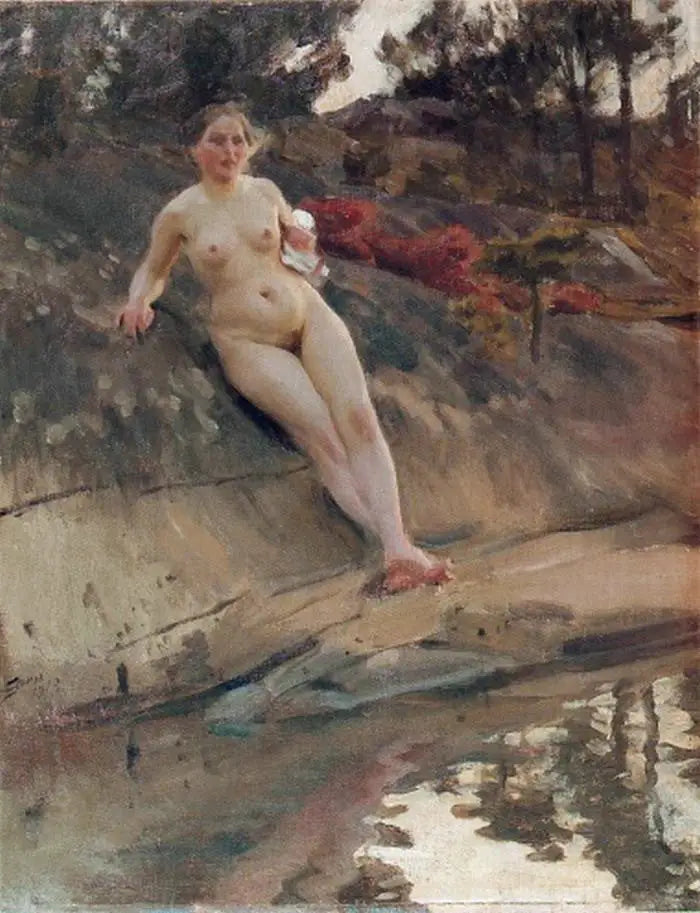 Tytär ottamassa aurinkoa - Anders Zorn