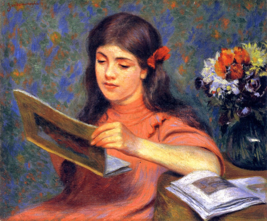 Tytär katsomassa kirjaa - Federico Zandomeneghi