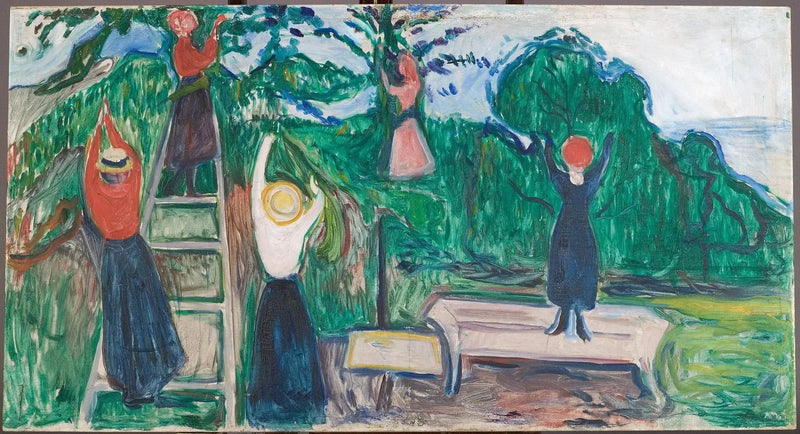 Tyttöjä hedelmiä poimimassa (Frise Linde) - Edvard Munch