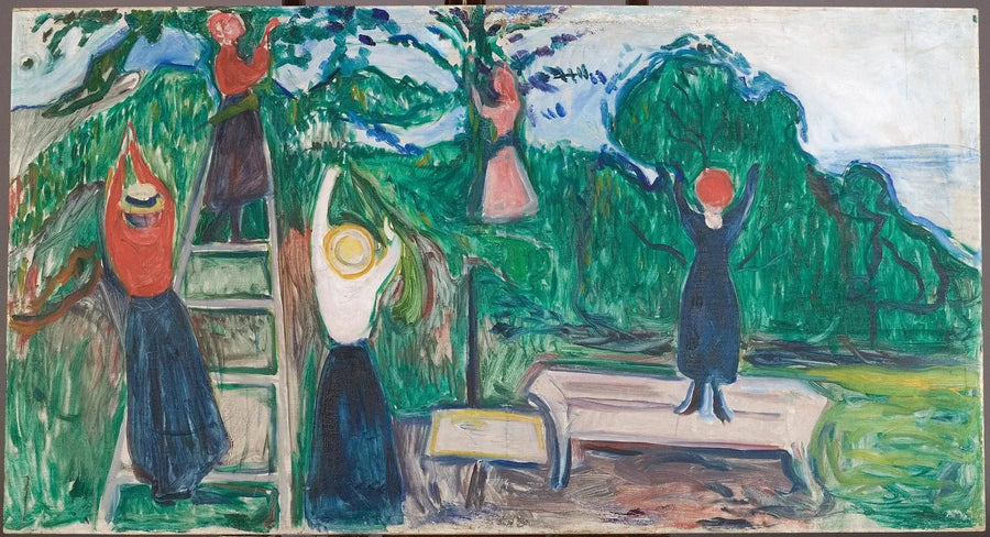 Tyttöjä hedelmiä poimimassa (Frise Linde) - Edvard Munch