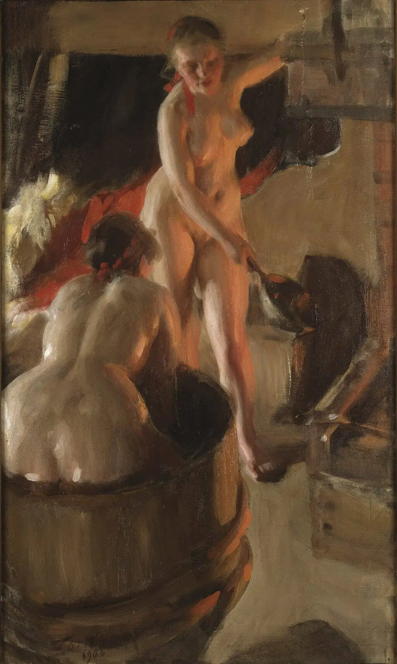 Dalécarlian tyttöjä kylvyssä - Anders Zorn