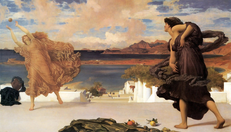 Kreikkalaiset tytöt pelaamassa palloa - Frederic Leighton
