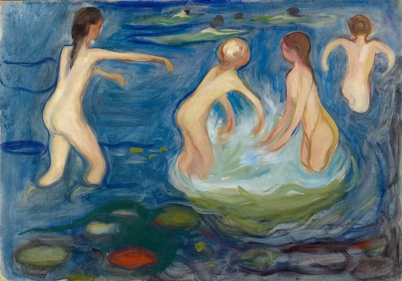 Tytöt uivat - Edvard Munch