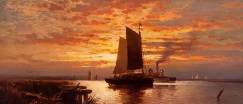 Päivän loppu, New Yorkin satama - Edward Moran