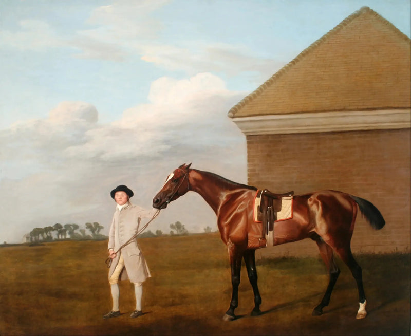 Firetail ja hänen valmentajansa lähellä Rubbing-Down Housea Newmarket Heathillä - George Stubbs