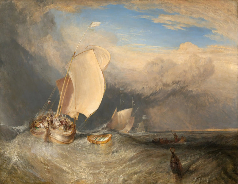 Kalastusveneet, joissa kaupustelijat neuvottelevat kalasta - J. M. W. Turner