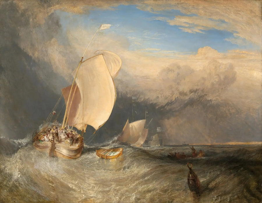Kalastusveneet, joissa kaupustelijat neuvottelevat kalasta - J. M. W. Turner