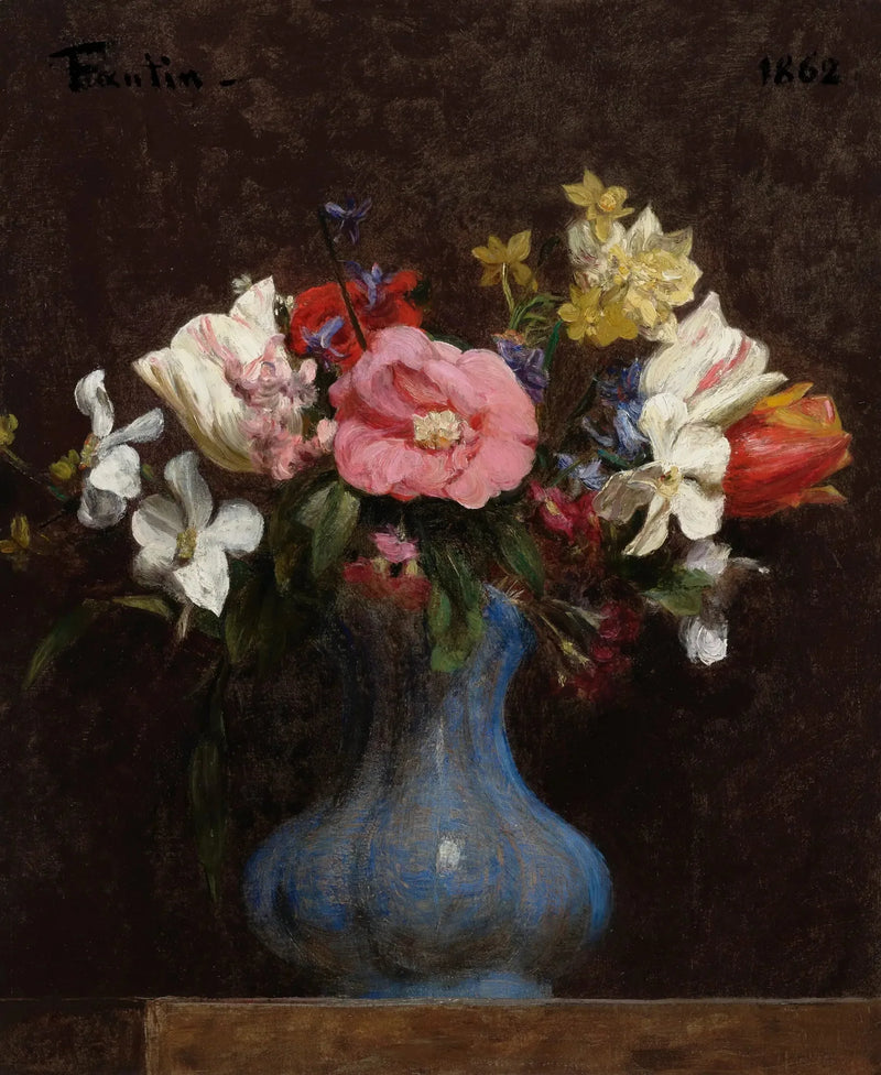 Kukat, kameliat ja tulppaanit - Henri Fantin-Latour