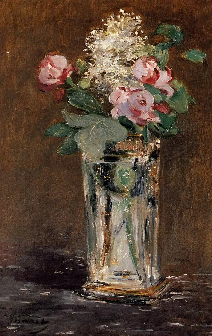 Kukkia kristallimaljassa - Édouard Manet