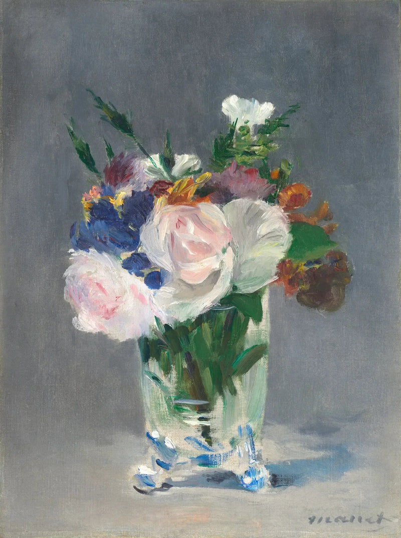 Kukkia kristallimaljassa - Édouard Manet