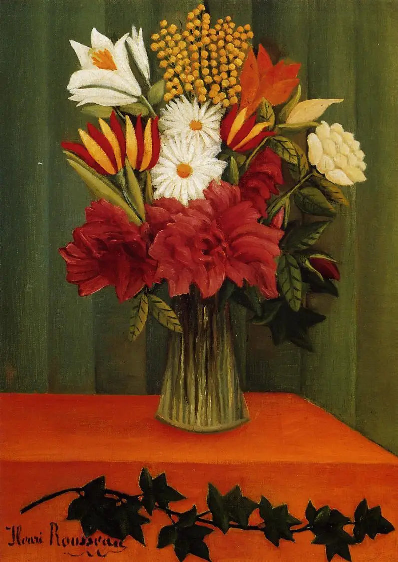 Kukat maljakossa - Henri Rousseau