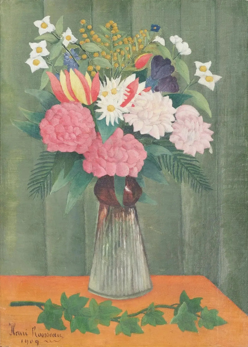 Kukkia maljakossa - Henri Rousseau
