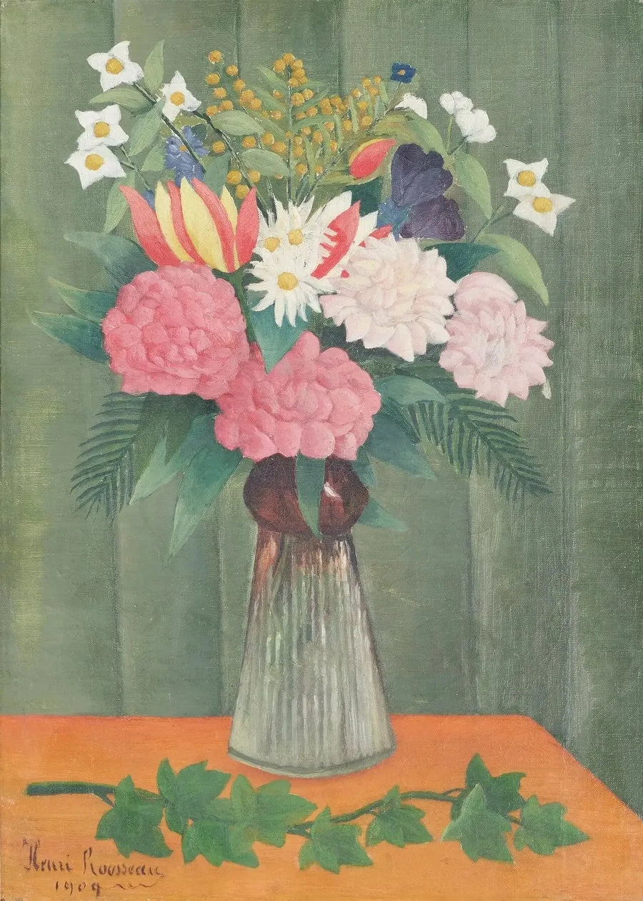 Kukkia maljakossa - Henri Rousseau