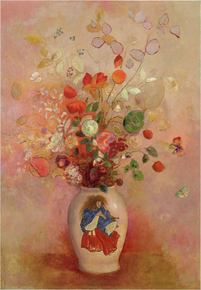 Kukkia japanilaisessa maljakossa - Odilon Redon